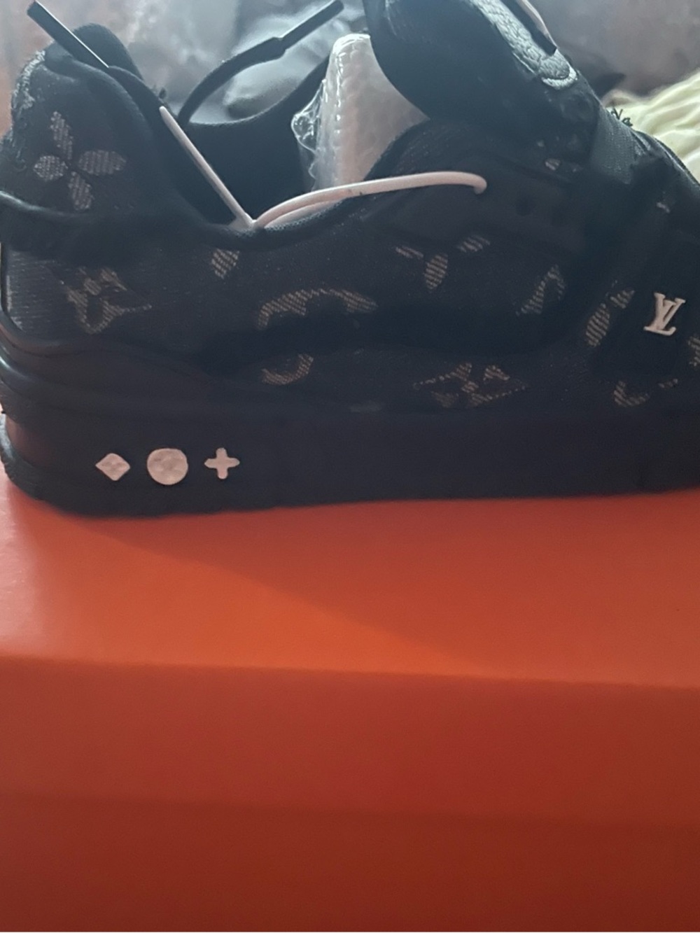Louis Vuitton Black Monogram Low-Top Sneakers - Picture 4 of 5